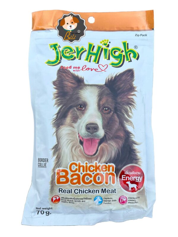 قیمت تشویقی جرهای سگ با طعم بیکن ۷۰ گرمی ـ JERHIGH CHICKEN BACON REAL CHICKEN MEAT 70 GR