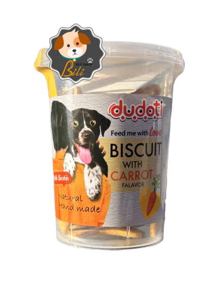 قیمت تشویقی بیسکوییت لیوانی سگ دودوتی با طعم هویج ۱۵۰ گرمی ـ DUDOTI DOG BISCUIT WHITH CARROT FLAVOR 150 GR
