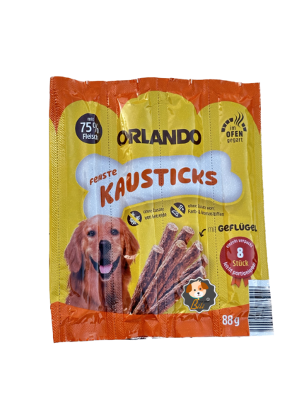 قیمت تشویقی مدادی سگ اورلاندو با طعم مرغ ۸ عددی ـ ORLANDO KAUSTICKS MIT GEFLUGEL