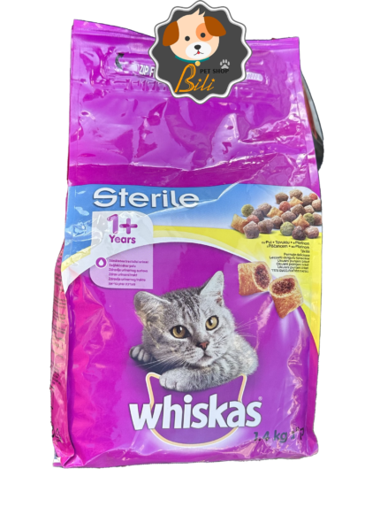 قیمت غذای خشک گربه عقیم شده ویسکاس با طعم مرغ ۱۴۰۰ گرمی ـ WHISKAS STERILE CHICKEN CAT FOOD 1400 GR