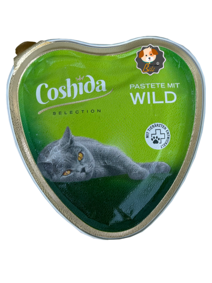 قیمت ووم قلبی گربه کوشیدا با طعم گوشت شکار ۸۵ گرمی ـ COSHIDA PASTETE MIT WILD 85 GR