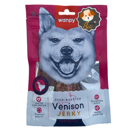 قیمت تشویقی سگ جرکی ونپی با طعم گوشت گوزن ۱۰۰ گرمی ـ WANPY VENISON JERKY 100 GR