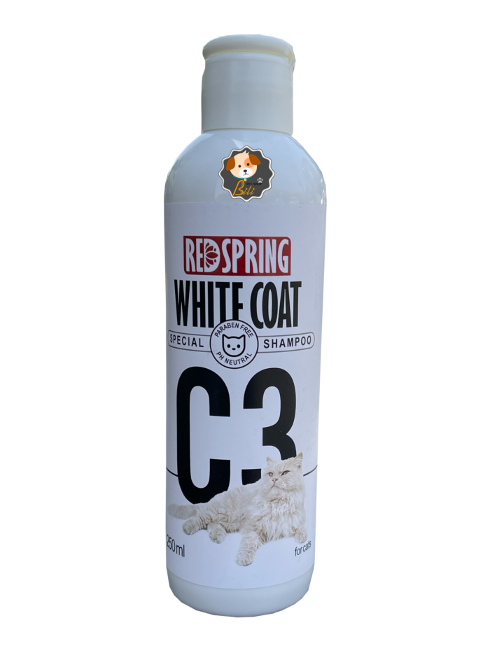 قیمت شامپو رد اسپرینگ مخصوص گربه با موهای روشن ۲۵۰ میل ـ REDSPRING WHITE COAT SHAMPOO 250 ML
