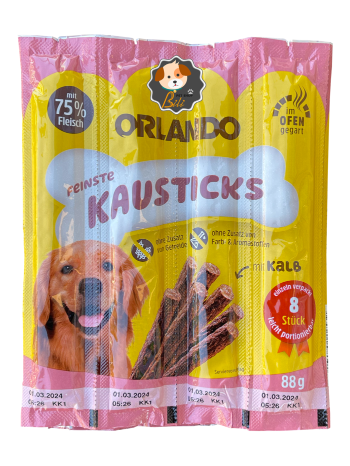 قیمت تشویقی مدادی سگ اورلاندو با طعم گوشت بره ۸ عددی ـ ORLANDO KAUSTICKS MIT KALB