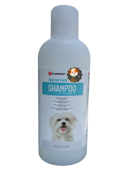 قیمت شامپو فلامینگو مخصوص سگ با موهای روشن ۱ لیتری ـ FLAMINGO SHAMPOO DOG WITH WHITE COAT 1 LITER