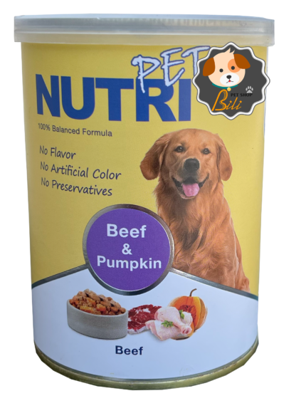 قیمت کنسرو سگ نوتری با طعم گوشت و کدو حلوایی ۴۰۰ گرمی ـ NUTRI PET WITH BEEF & PUMPKIN 400 GR