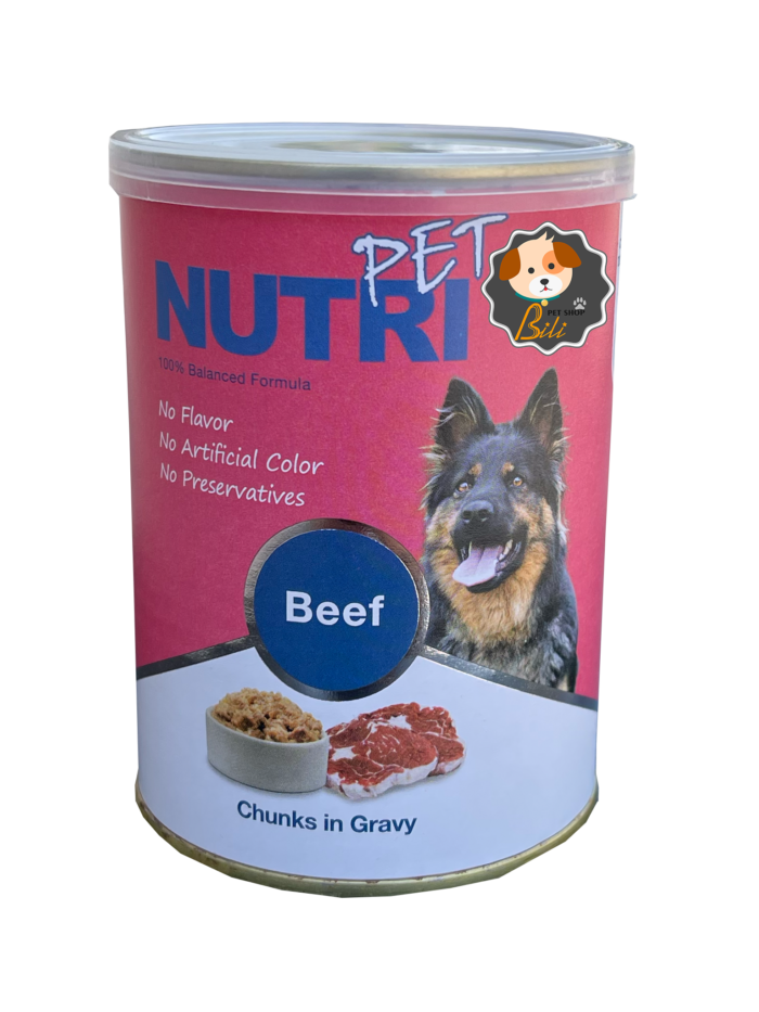 قیمت کنسرو سگ نوتری با طعم گوشت گاو ۴۰۰ گرمی ـ NUTRI PET WITH BEEF CHUNKS IN GRAVY 400 GR