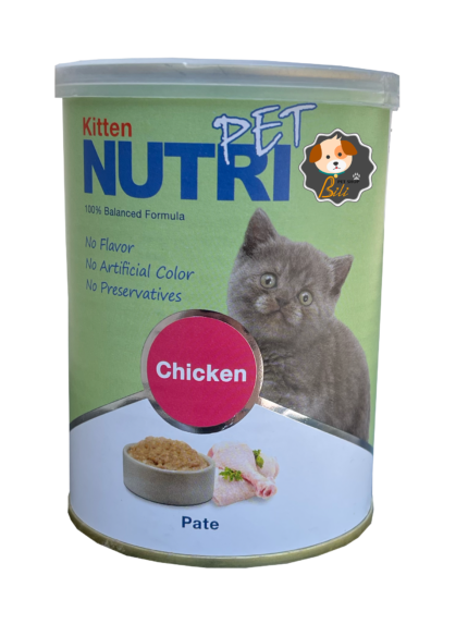 قیمت کنسرو بچه گربه نوتری با طعم مرغ ۴۰۰ گرمی _  NUTRI PET WITH CHICKEN PATE 400 GR