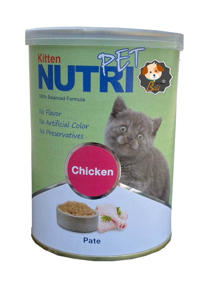 قیمت کنسرو بچه گربه نوتری با طعم مرغ ۴۰۰ گرمی _  NUTRI PET WITH CHICKEN PATE 400 GR