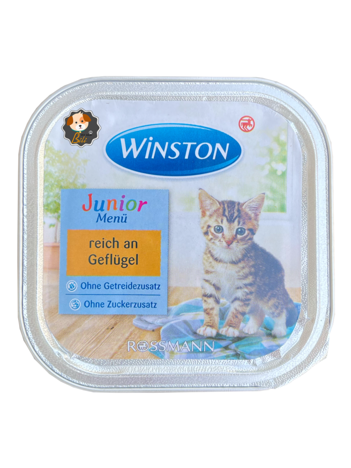 قیمت ووم بچه گربه وینستون با طعم مرغ ۱۰۰ گرمی ـ WINSTON JUNIOR MENU REICH AN GEFLUGEL 100 GR