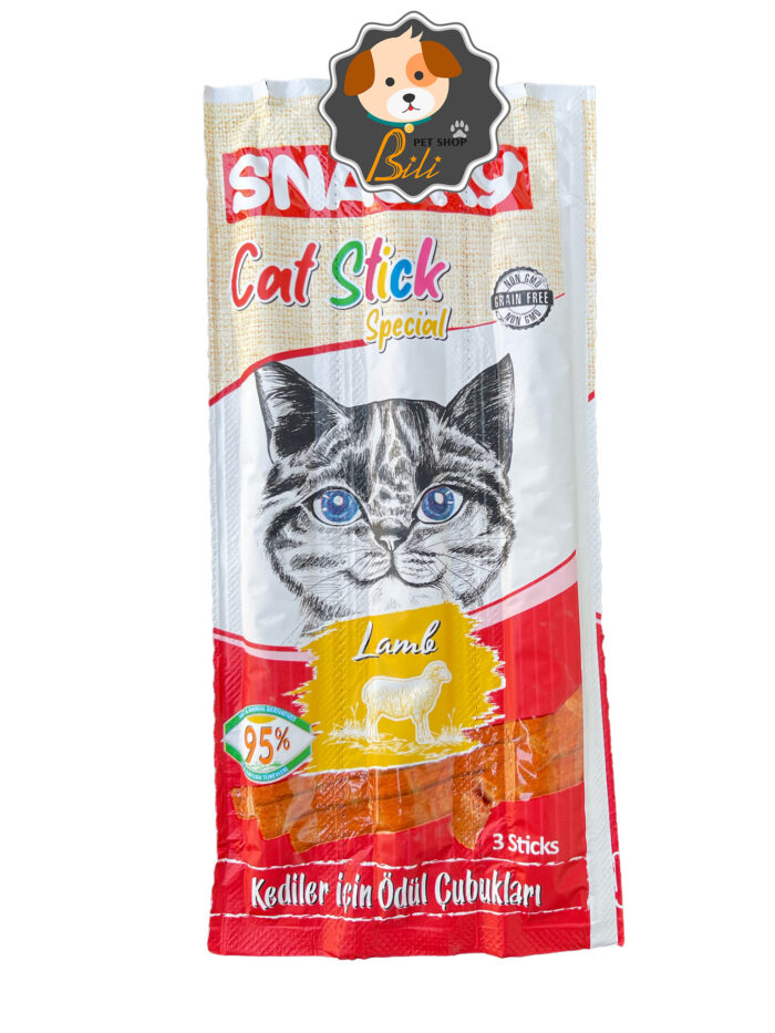 قیمت تشویقی مدادی گربه اسنکی با طعم بره ۳ عددی ـ SNACKY CAT STICK SPECIAL LAMB 3 STICKS