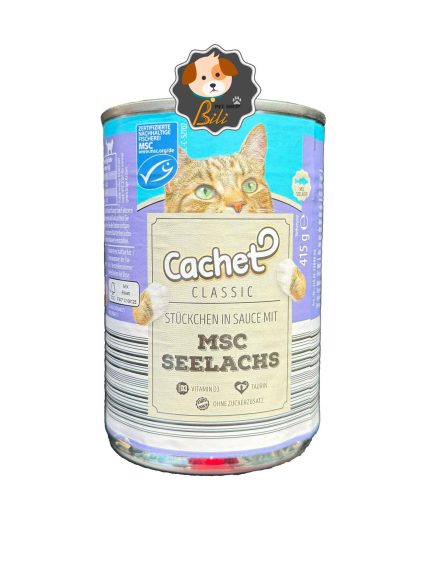 قیمت کنسرو گربه کچت با طعم ماهی ۴۰۰ گرمی ـ CACHET CLASSIC STUCKCHEN IN SAUCE MIT MSC SEELACHS 400 GR