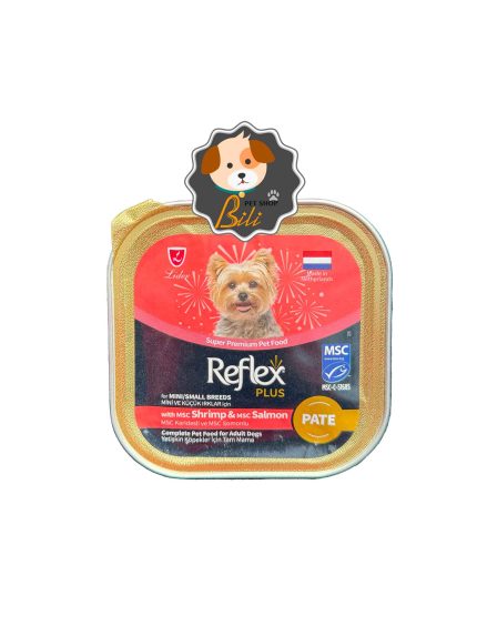 قیمت ووم سگ رفلکس پلاس با طعم ماهی سالمون و میگو مدل پته  ۸۵ گرمی ـ REFLEX PLUS DOG FOOD WITH SHRIMP & SALMON PATE 85 GR