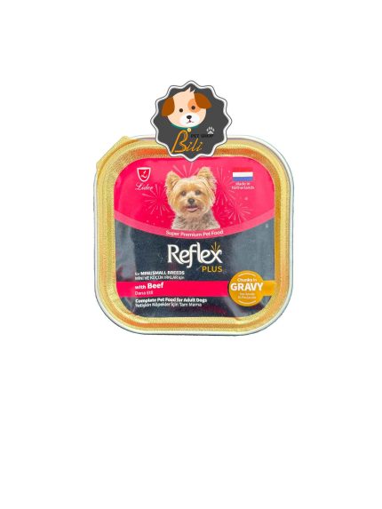قیمت ووم سگ رفلکس پلاس با طعم گوشت گاو در سس  ۸۵ گرمی ـ REFLEX PLUS DOG FOOD WITH BEEF IN GRAVY 85 GR