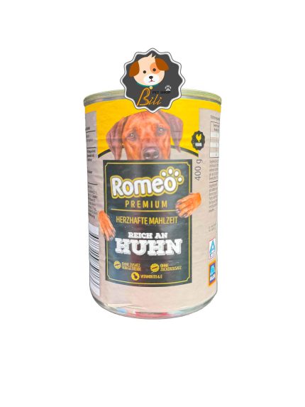 قیمت کنسرو سگ رومئو با طعم مرغ ۴۰۰ گرمی _ ROMEO PREMIUM HUHN HUNDENASSNAHRUNG 400 GR
