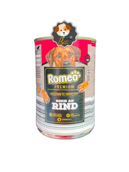 قیمت کنسرو سگ رومئو با طعم گوشت گاو ۴۰۰ گرمی _ ROMEO PREMIUM RIND HUNDENASSNAHRUNG 400 GR