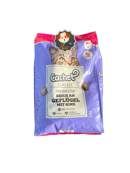قیمت غذای خشک گربه کچت با طعم گوشت ۴۰۰ گرمی ـ CACHET CLASSIC REICH AN GEFLUGEL MIT RIND 2 KG