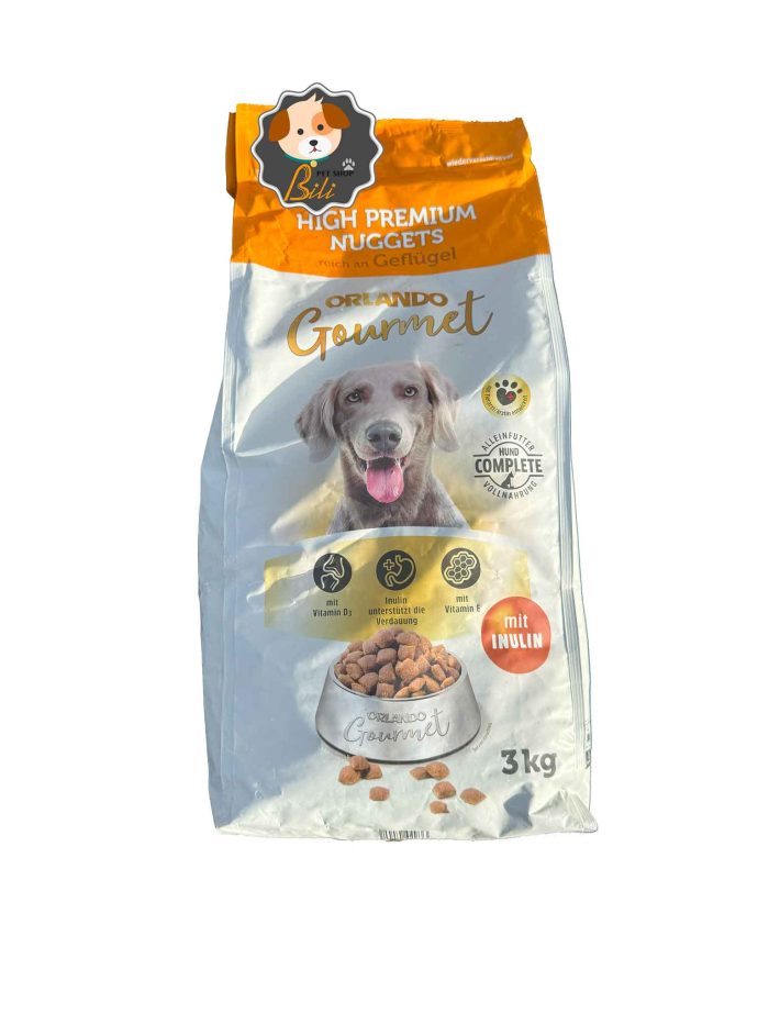 قیمت غذای خشک سگ اورلاندو با طعم مرغ ۳ کیلویی ـ ORLANDO GOURMET HIGH PREMIUM NUGGETS REICH IN GEFLUGEL 3 KG