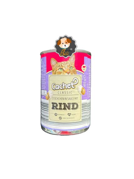قیمت کنسرو گربه کچت با طعم گوشت ۴۰۰ گرمی ـ CACHET CLASSIC STUCKCHEN IN SAUCE MIT RIND 400 GR
