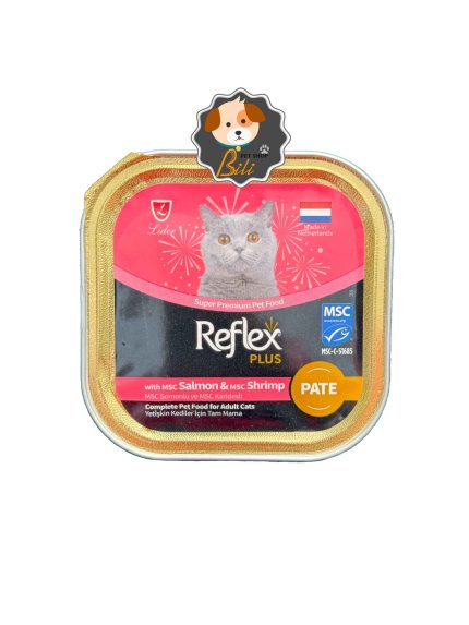 قیمت ووم گربه رفلکس پلاس با طعم ماهی سالمون و میگو مدل پته ۸۵ گرمی ـ REFLEX PLUS CAT FOOD WITH SALMON & SHRIMP PATE 85 GR