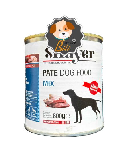 قیمت کنسرو سگ بالغ شایر با طعم میکس مرغ و گوشت  ۸۰۰ گرمی ـ SHAYER PATE DOG FOOD MIX 800 GR