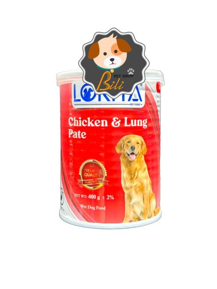 قیمت کنسرو سگ بالغ لوریتا با طعم مرغ و جگر سفید ۴۰۰ گرمی ـ LORITA DOG CHICKEN & LUNG PATE 400 GR