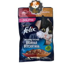 قیمت پوچ گربه فلیکس با طعم مرغ و گوشت ۸۵ گرمی ـ FELIX PURINA CHICKEN & BEEF 85 GR