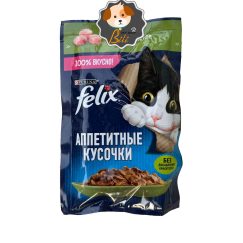 قیمت پوچ گربه فلیکس با طعم گوشت خرگوش ۸۵ گرمی ـ FELIX PURINA RABBIT 85 GR