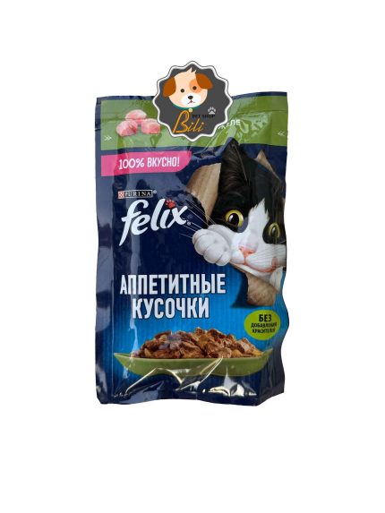 قیمت پوچ گربه فلیکس با طعم گوشت خرگوش ۸۵ گرمی ـ FELIX PURINA RABBIT 85 GR