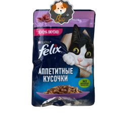 قیمت پوچ گربه فلیکس با طعم گوشت بره ۸۵ گرمی ـ FELIX PURINA LAMB 85 GR