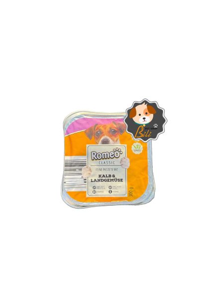 قیمت ووم سگ رومئو با طعم گوشت گوساله و سبزیجات ۳۰۰ گرمی _ ROMEO DOG FOOD KALB & LANDGEMUSE 300 GR