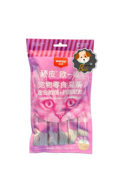 قیمت بستنی گربه ونپی با طعم ماهی تن و ماهی کاد ۵ عددی ـ WANPY CAT TREAT TUNA & CODFISH