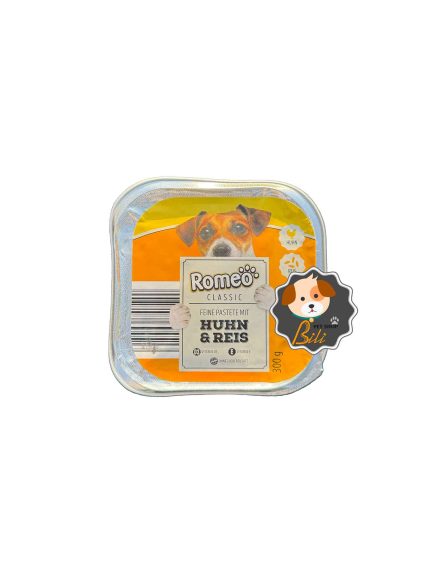 قیمت ووم سگ رومئو با طعم مرغ و برنج ۳۰۰ گرمی _ ROMEO DOG FOOD HUHN & REIS 300 GR
