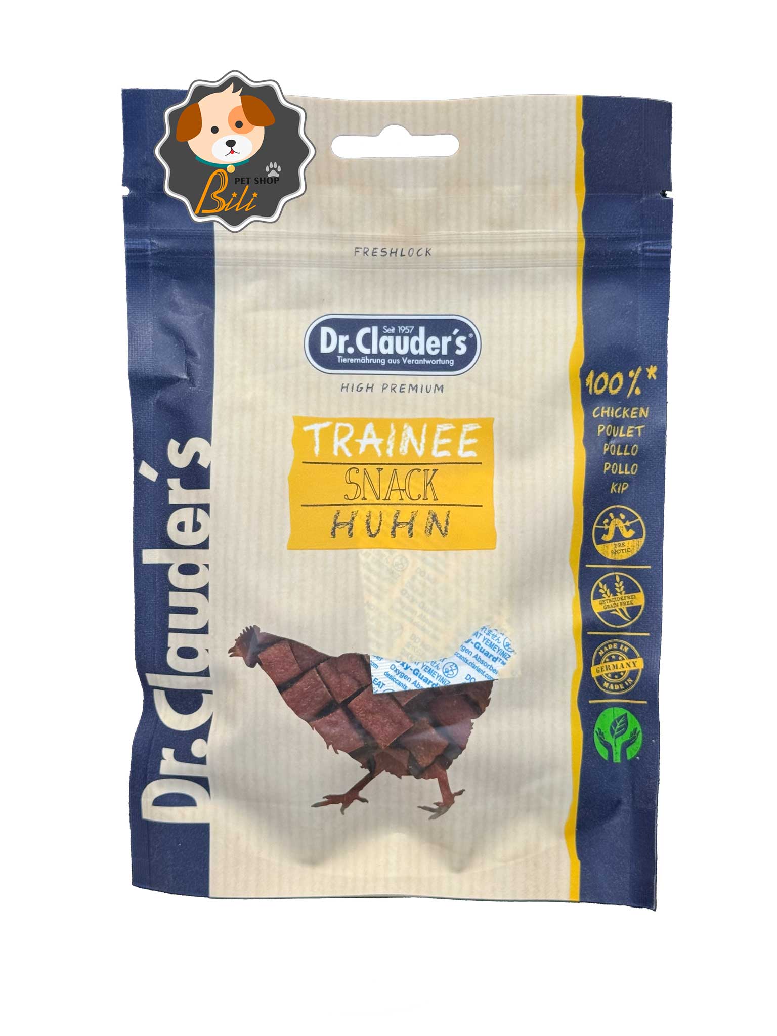 تشویقی تکه ای نرم سگ دکتر کلادرز با طعم مرغ ۸۰ گرمی _ DR.CLAUDERS TRAINEE SNACK HUHN 80 GR قیمت تشویقی تکه ای نرم سگ دکتر کلادرز با طعم مرغ ۸۰ گرمی _ DR.CLAUDERS TRAINEE SNACK HUHN 80 GR